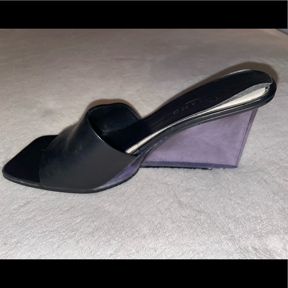 Vintage Square Toe Transparent 90’s Wedge Platform Sandal - Picture 5 of 9